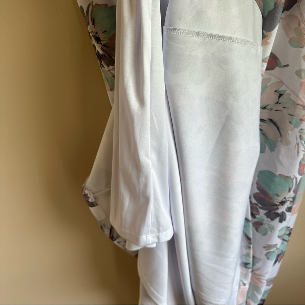 NWT Calvin Klein Women's Floral Dress Plus 22W V Neck Lined Zipper Stretch - Picture 13 of 13